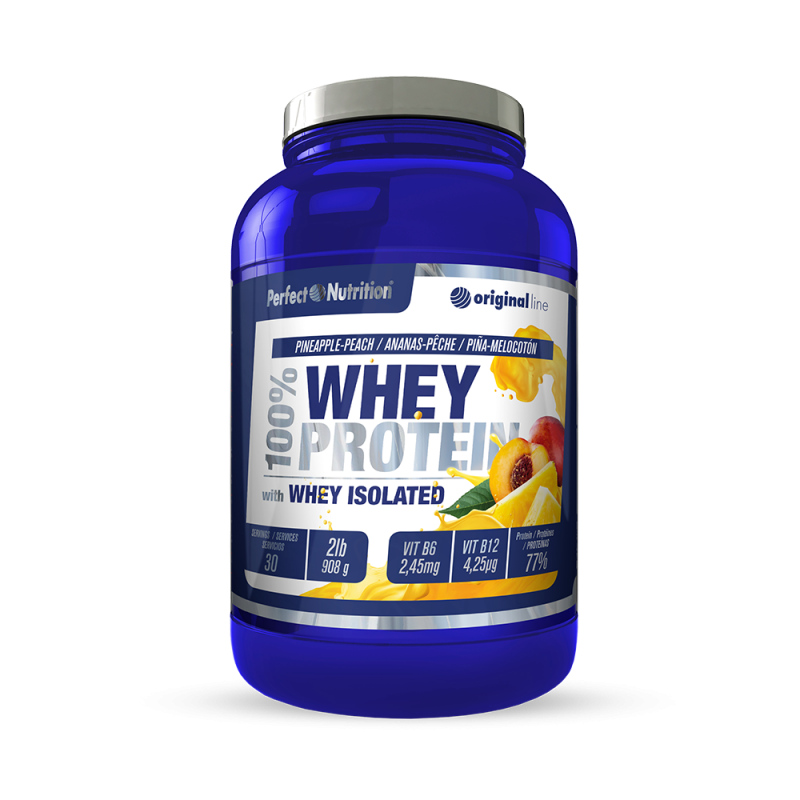Perfect Nutrition - 100% whey protein 2lb - Sabor Melocotón y Piña