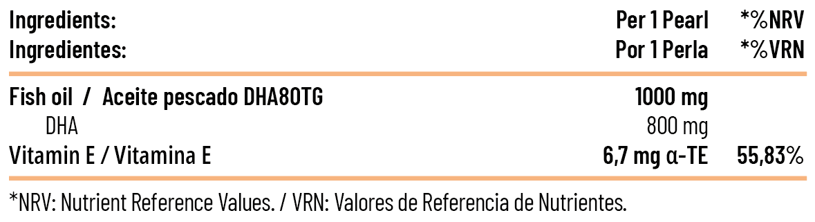 Supplement Facts DHA 1000